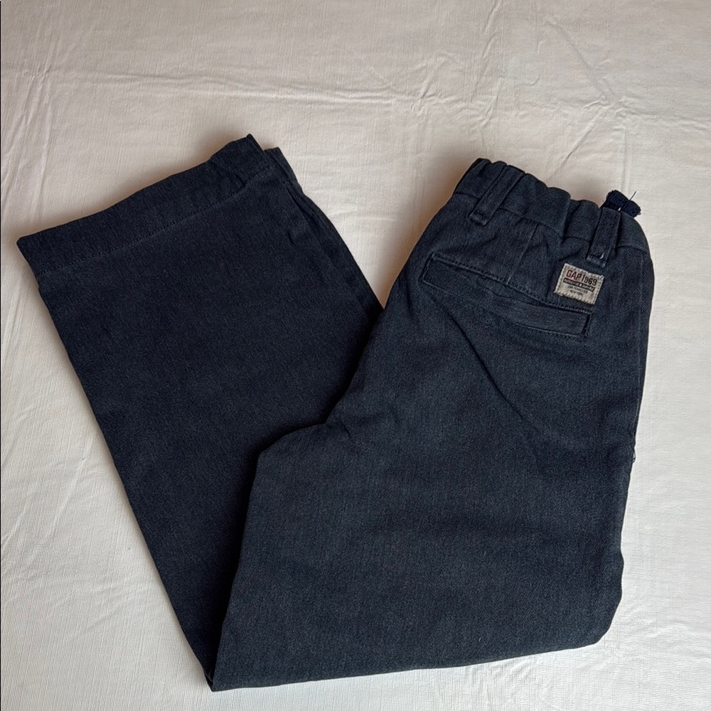 GAP Boy’s Grey Flannel Adjustable Waistband Flat Front Dress Pants Size 7